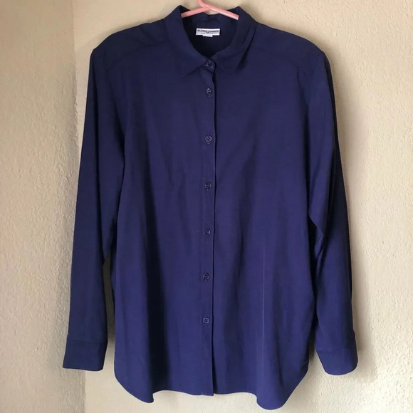 Alfred Dunner Women's Size 18 Purple Button Up Long Sleeve Shirt Plus Size - Picture 1 of 6
